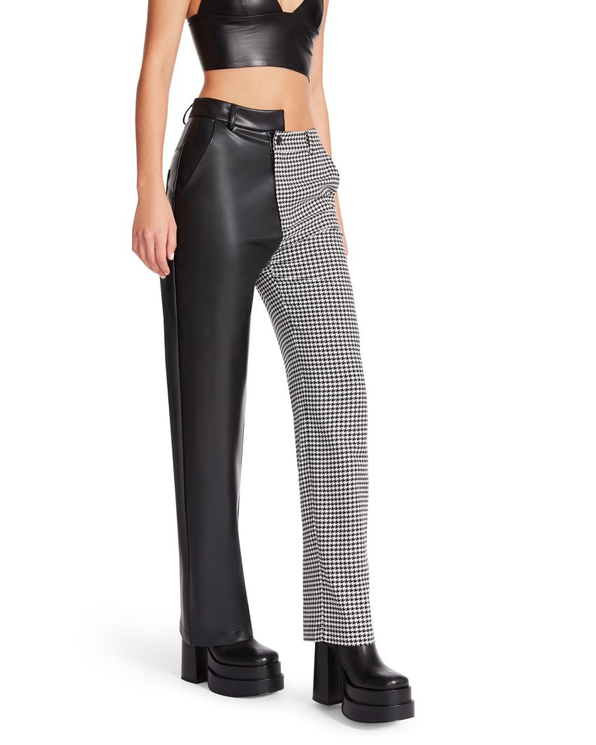 Pantalones Steve Madden Mackenzie Houndstooth Mujer Negras | ES UW10S6